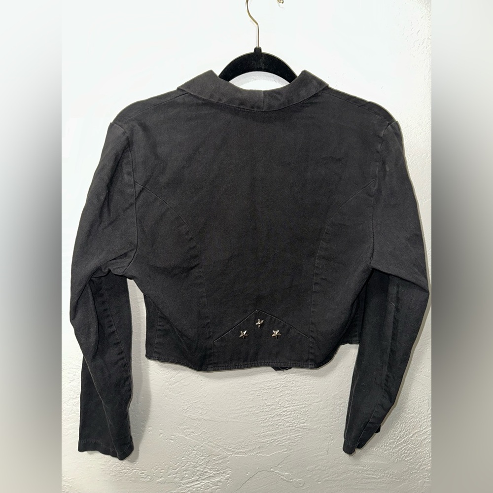VTG Women’s Banjo Western Rodeo Boho Cropped Long Sleeve Suit Blazer Jacket - Picture 2 of 8